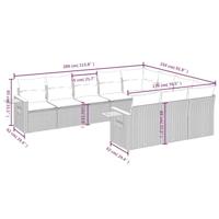 10-delige Loungeset met kussens poly rattan grijs - thumbnail