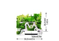 WAGO 2022-1207 Basisklem 5.20 mm Spanveer Toewijzing: Terre Groen, Geel 1 stuk(s) - thumbnail