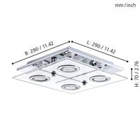 Eglo Led plafondlampCabo Square 4x3w - 3000K - 29cm chroom - 30931 - thumbnail
