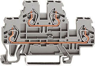 WAGO 870-501 Doorgangsklem 2-etages 5 mm Spanveer Toewijzing: L, L Grijs 50 stuk(s)