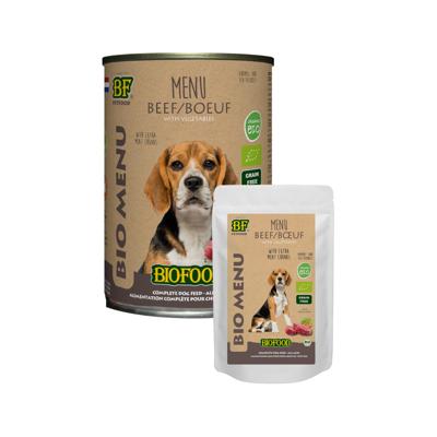 BIOFOOD ORGANIC HOND RUND MENU BLIK 12X400 GR BIOFOOD ORGANIC HOND RUND MENU BLIK 12X400 GR
