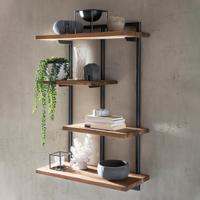 Artistiq Wandrek 'Terrence' Teakhout en metaal, 97 x 70cm - thumbnail