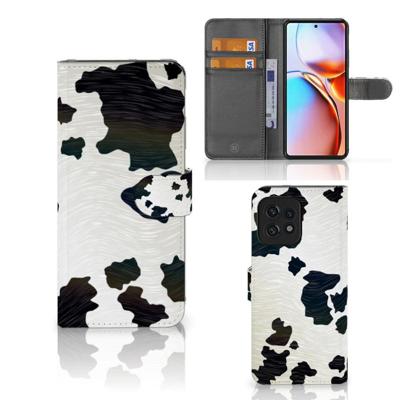 Motorola Edge 40 Pro | Telefoonhoesje | Met pasjeshouder | Koeienvlekken