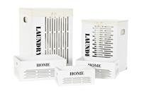 Mandenset DKD Home Decor Wit Zwart Beige Hout MDF 40 x 30 x 56 cm (5 Onderdelen) (5 Stuks) - thumbnail