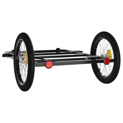 VidaXL Fietstrailer 135x68x37 cm ijzer zwart - thumbnail
