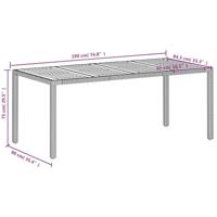 Tuintafel 190x90x75 cm poly rattan en acaciahout beige - thumbnail