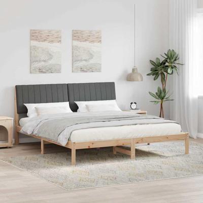 Bedframe met hoofdeinde Bruin 180 x 200 cm Massief grenenhout