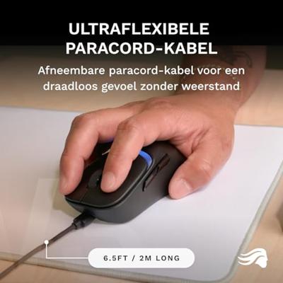 Glorious Gaming - bekabelde gamingmuis Model D3 - Ultralicht 57 g, optische knoppen met klikrate van 130M, 30K DPI BAMF 3.0-sensor, 750 IPS-tracking, 50G-versnelling, ondersteunt elk griptype - Zwart