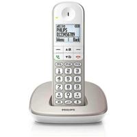 Philips XL4901S/23 - Draadloze vaste telefoon, 1,9 inch scherm, geïntegreerde luidspreker, handsfree, beller ID, toetsenbord met achtergrondverlichting, directe keuze - wit (compatibel: ES, IT) - thumbnail
