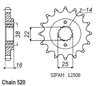 ESJOT Sprocket 520 16z standard