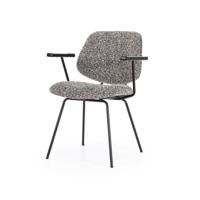 Eleonora Eetkamerstoel 'Jon' Met armleuning, kleur Taupe - thumbnail