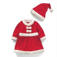 Meisje Santa Claus kostuum + hoed set hoogte: 130cm - thumbnail