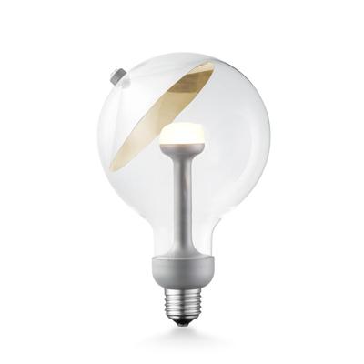 Design LED Lichtbron Move Me - Zilver - G120 Cone LED lamp - 12/12/18.6cm - Met verstelbare diffuser via magneet - geschikt voor E27 fitting - Dimbaar - 5W 400lm 2700K - warm wit licht