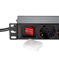 LogiLink PDU9C02 19 inch Stekkerdoos voor patchkast 1 HE Geaarde contactdoos Met schakelaar Zwart - thumbnail