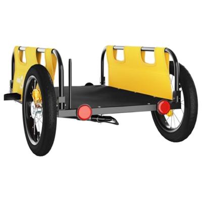 VidaXL Fietstrailer oxford stof en ijzer geel