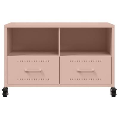 Tv-meubel 68x39x43,5 cm koudgewalst staal roze