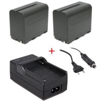 2 x Accu NP-F970 + accu-lader voor LED-lampen en div. Sony videocamera's - thumbnail