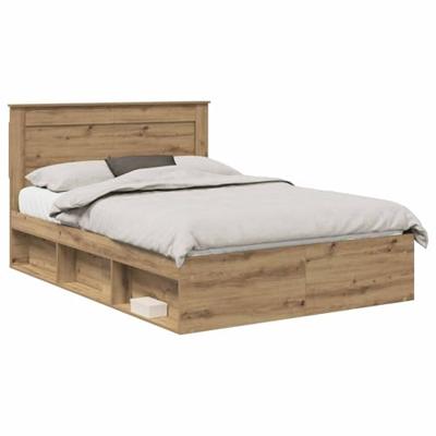 Bedframe Ambachtelijk eiken 140 x 200 cm Massief grenenhout