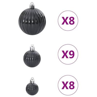 VidaXL Kerstballen 100 st ø3/4/6 cm zwart