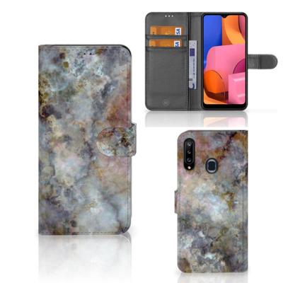 Samsung Galaxy A20s | Bookcase | Marmer Grijs