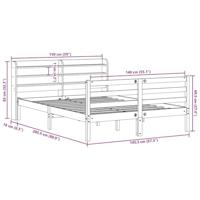 Bedframe met hoofdeinde zonder matras 140x200 cm wit - thumbnail