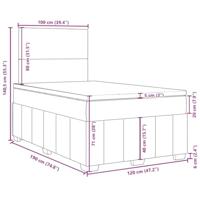 Boxspring met matras stof taupe 120x190 cm - thumbnail