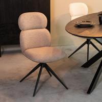 LABEL51 Eetkamerstoel Finn - Truffel grijs - Boucle - Black Frame - thumbnail