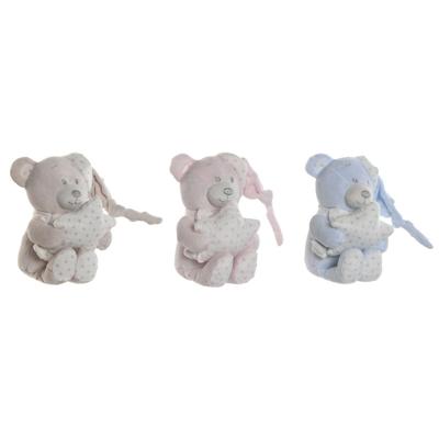 Knuffel Home ESPRIT Blauw Beige Roze Polyester 20 x 10 x 15 cm (3 Stuks)