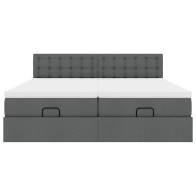 Ottoman bed met matrassen 180x200cm stof donkergrijs