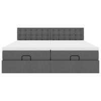 Ottoman bed met matrassen 180x200cm stof donkergrijs - thumbnail