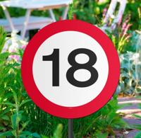 Tuinbord Verkeersbord 18 jaar - thumbnail