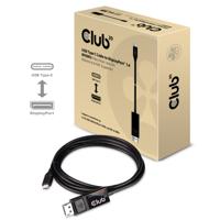 club3D CAC-1557 USB-C-displaykabel USB-C / DisplayPort Adapterkabel USB-C stekker, DisplayPort-stekker 1.80 m Zwart Vlambestendig - thumbnail