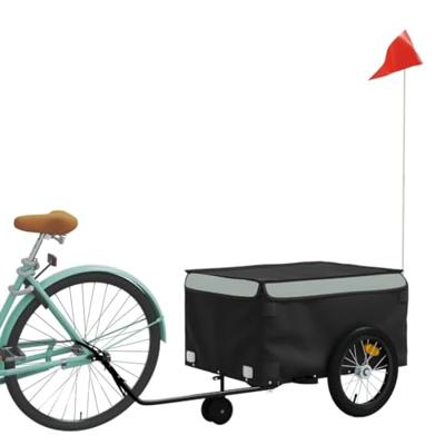 VidaXL Fietstrailer 45 kg ijzer zwart en grijs VidaXL Fietstrailer 45 kg ijzer zwart en grijs