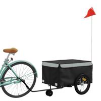 Fietstrailer 45 kg ijzer zwart en grijs - thumbnail