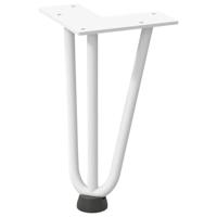 Haarspeld tafelpoten 4 st 20 cm massief staal wit - thumbnail