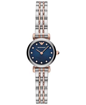 Emporio Armani dameshorloge met twee wijzers in tweekleurig roestvrij staal AR11222