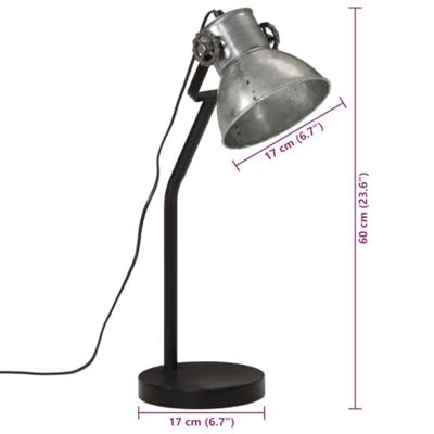 Bureaulamp 25 W E27 17x17x60 cm vintage zilverkleurig - thumbnail