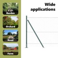 VidaXL Afrasteringspaal groen 10 x 1 m (50 mm gaas) staal en pvc - thumbnail