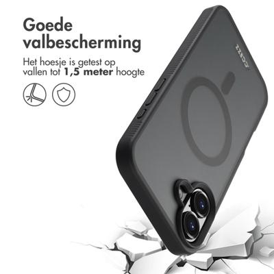 Accezz Rugged Frosted met MagSafe voor Apple iPhone 16 Plus Telefoonhoesje Zwart