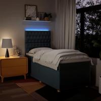 Boxspring met matras stof blauw 80x200 cm - thumbnail