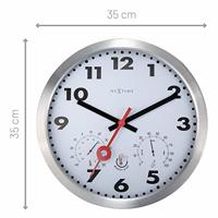 NeXtime NE-4307AR Buitenweerstationklok 35CM Aluminium-Wit Clematis - thumbnail