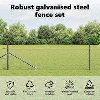 VidaXL Afrasteringspaal grijs 25 x 0,8 m (36 mm gaas) staal en pvc - thumbnail