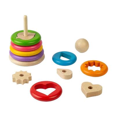 Bigjigs houten geheime vormenstapelaar, 16dlg. Bigjigs houten geheime vormenstapelaar, 16dlg.