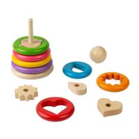Bigjigs houten geheime vormenstapelaar, 16dlg. - thumbnail
