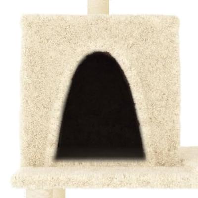 Kattenmeubel met sisal krabpalen 167 cm crèmekleurig - thumbnail
