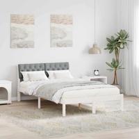 Bedframe Wit en lichtgrijs 120 x 200 cm Massief grenenhout - thumbnail