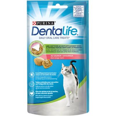 DentaLife Daily Oral Care met zalm kattensnack (40 gram) 4 x 40 g