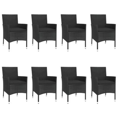 9-delige Tuinset poly rattan zwart - thumbnail