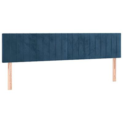 Boxspring met matras fluweel donkerblauw 180x200 cm