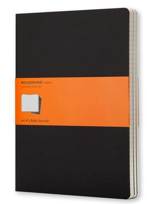 Schrift moleskine 190x250mm lijn 240pag zwart 3st